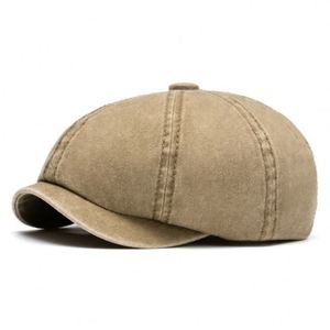 New Wash Cotton 8 Panels Newsboy Cap Faded Vintage Newsboy <b>Hat</b> - Product Image 6