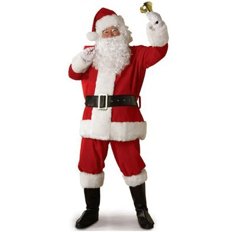 Fashion Velour Elves Plush Masque Femme Sexy Christmas Costumes Santa And Mrs Claus Costume