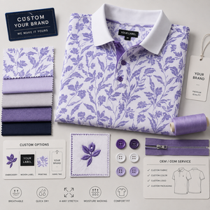 Camisa Polo Bordada para Hombre, Texturizada, de Manga Corta, con Logotipo Bordado Personalizado, Marca Privada, Fabricante OEM ODM - Product Image 3
