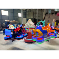 Manège de carrousel en plastique à 6 places pour enfants - Idéal pour centres commerciaux et usage domestique en extérieur