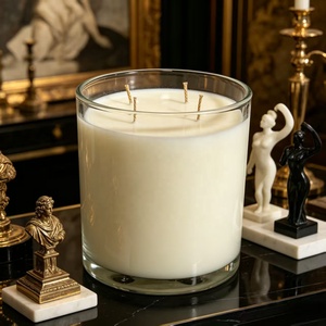 LANJ <span class=keywords><strong>Bougie</strong></span> en verre de 1500g, extra large, avec 4 mèches, faite à la main, bougies de luxe durables, vente en gros, décoration de Noël, aromathérapie - Product Image 2