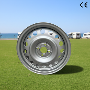 HUA MEI vente en gros 16 <span class=keywords><strong>pouces</strong></span> 16x6J 16 * 6J 6J * 16 6JX16 5X112 1250kg jante <span class=keywords><strong>de</strong></span> <span class=keywords><strong>remorque</strong></span> <span class=keywords><strong>de</strong></span> voiture en acier peinture argentée pour ST215/85R16 - Product Image 1