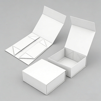 Boîte cadeau rigide magnétique pliable écologique de haute qualité en papier blanc de 2 mm avec fermeture magnétique