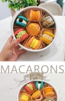 Boîte d'emballage pour macarons de qualité alimentaire avec logo personnalisé, boîte cylindrique en carton ronde avec poignée