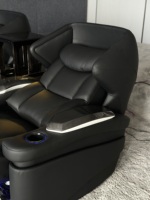 Cuir noir VIP meubles de théâtre de première classe intérieur de maison villa studio médias inclinable chaise maison cinéma luxe inclinables