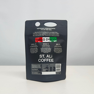 Dispensador de Concentrado de Espresso en Bolsa de Aluminio Negro Mate con Impresión Personalizada y Grifo para Café - Product Image 2