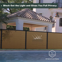 Valla de WPC de Fácil Instalación con Certificación CE, Paneles de Valla para Exteriores Resistentes a los Rayos UV, Valla de Privacidad de Aluminio Antidecoloración, Decoración de Jardín