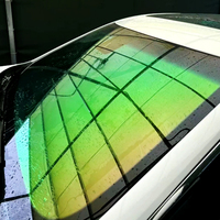 Film solaire automobile premium en céramique vert aurore caméléon, isolation thermique, adhésif amovible, effet de changement de couleur, haute qualité