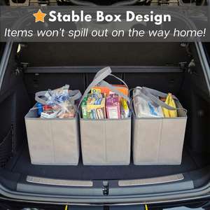 Heavy Duty Reusable Foldable Shopping Bag Fold <b>Flat</b> Large Non Woven <b>Box</b> Bag Grocery Bag 3 <b>Pack</b> - Product Image 5