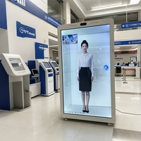 Pantalla Táctil Interactiva de 55 Pulgadas, Vitrina LCD Transparente 3D, Holobox para Exhibición en Museos Interiores, Publicidad en Comercios