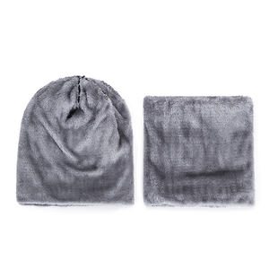 Bonnet en laine tricoté pour hommes et enfants ensemble d'écharpes et bonnets <span class=keywords><strong>de</strong></span> <span class=keywords><strong>ski</strong></span> épais doublés <span class=keywords><strong>de</strong></span> velours doux avec <span class=keywords><strong>cache</strong></span>-<span class=keywords><strong>cou</strong></span> - Product Image 3