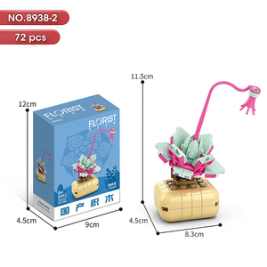 Ensembles de blocs de construction en forme de fleurs, plante en pot avec boîte cadeau, ensembles de briques MOC, ensembles de bricolage pour enfants, jouets éducatifs pour enfants 8938 - Product Image 3