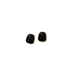 Ruitai S925 Sterling <b>Silver</b> <b>Stud</b> Earrings Geometric Black Bezel Setting Everyday Wear - Product Image 5