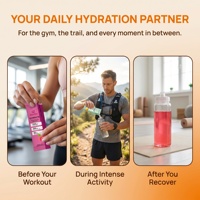 Poudre d'électrolytes Qbioflex en sachet pour l'hydratation sportive avec du sodium, du potassium et du magnésium, mélange de boisson pour une réhydratation rapide