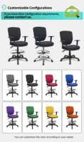 Chaise de bureau ergonomique certifiée AODA BSCI, chaise de caissier avec repose-pieds, Silla De Cajero
