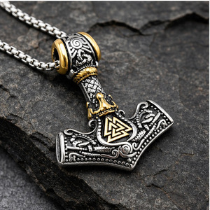Yunnique – pendentif marteau de Thor Viking en alliage de Zinc, collier à la mode pour hommes, design géométrique, bijoux cadeau - Product Image 3