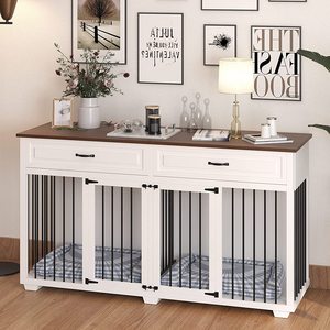 Zmaker Grote Hondenkrat Meubelen Hondenkrat <span class=keywords><strong>Kennel</strong></span> Met <span class=keywords><strong>2</strong></span> Laden En Verdeler Zware Hondenkratten Kooi Meubels - Product Image 3