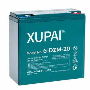 بطارية XUPAI 12 فولت 20 أمبير 6 dzm 20 بطارية للدراجة الكهربائية