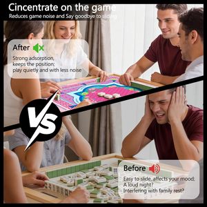 Tapis de Mahjong de Luxe Moderne Pliable avec Logo Personnalisé, Base Antidérapante en Caoutchouc, Bord Cousu Imperméable, <span class=keywords><strong>Jeu</strong></span> de Cartes de Table en Caoutchouc Naturel - Product Image 5