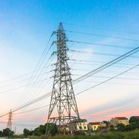 Tour de transmission d'énergie en acier galvanisé résistant au vent - Certifiée ISO9001, durée de vie supérieure à 30 ans, tour en acier cornière pour la transmission d'énergie