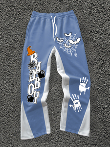 Pantalones de chándal acampanados con elementos de Halloween para <span class=keywords><strong>hombre</strong></span>, pantalones de chándal largos informales de estilo hip-pop Vintage personalizados para <span class=keywords><strong>hombre</strong></span> - Product Image 3