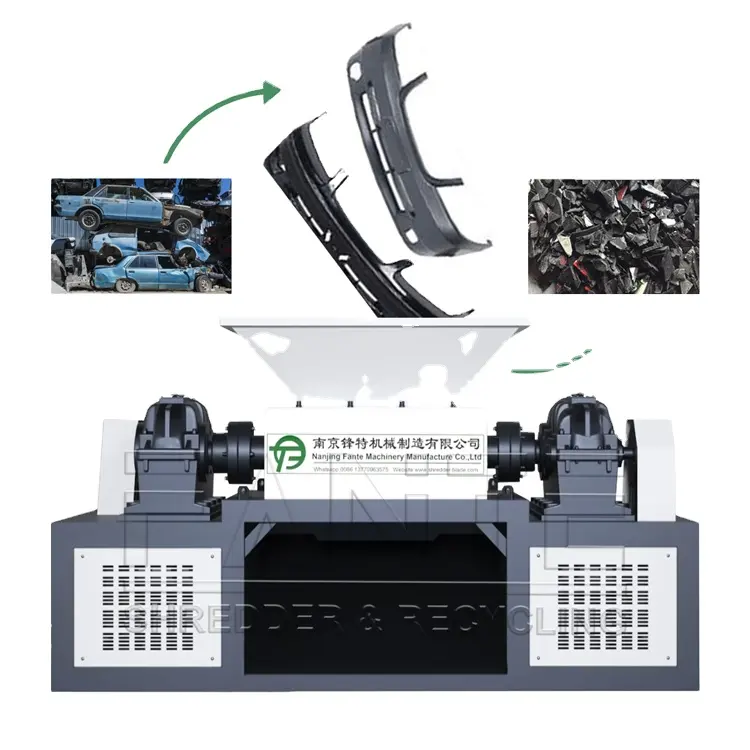 Hohe Kapazität Shredder Restreifen Recycling Kunststoff Metall Schrauben zwei Wellen Shreddermaschine heiß