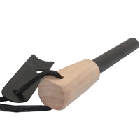 Bâton de Feu Bushcraft de 1/2 Pouce d'Épaisseur avec Manche en Bois, Allume-feu Étanche pour la Survie en Extérieur