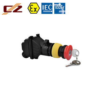 ATEX y IECEx certificado de prueba de explosión rojo <span class=keywords><strong>cabeza</strong></span> de hongo llave botón pulsador componentes 1NO1NC... 2NO... 2NC - Product Image 1