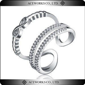 Bagues en argent sterling CZ pavé ACEWORKS pour femmes - Product Image 5