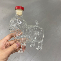 Carafe à liqueur en verre de 300 ml en forme de bouledogue français, bouteille de whisky personnalisable en forme d'animal pour bar à domicile