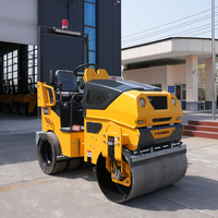 Mini-compacteur vibrant à double tambour FYL-900T 2 tonnes, moteur Kubota, pompe SAUER 25 CV, faible coût d'entretien, roulement et moteur