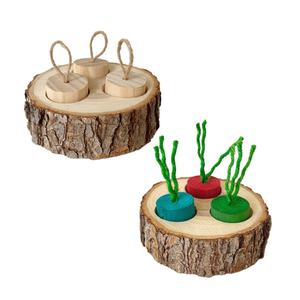 Caja de Madera para Mascotas, Juguete de Forrajeo para Conejos, Cobayas, Hámsteres, para Masticar y Desarrollar los Dientes, Decoración de Terrarios - Product Image 4