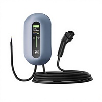 Borne de Recharge Murale 7KW Norme Européenne avec Écran Couleur, Version 4, 220V 32A, Câble 5m PC+ASA