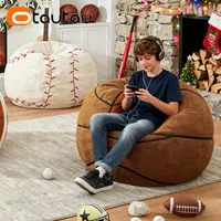 Housse de pouf de basketball moderne en fausse fourrure d'agneau OTAUTAU, housse amovible, fonction inclinable, sans rembourrage nécessaire DD227-2 Noël
