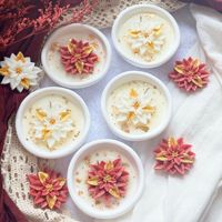 Bougie parfumée en forme de fleur de gingembre avec feuille d'or, petit bol, nouveauté, cadeau de Noël en gros