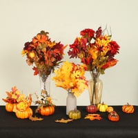 Décoration de Thanksgiving feuille d'érable citrouille Table réglage récolte automne couleur décoration accessoires