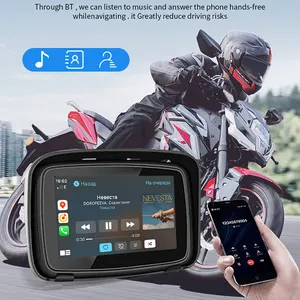 Sunway - Navegador portátil sem fio para motocicleta, carplay, navegação com GPS, 5 polegadas, Android, motocicleta, carplay, portátil