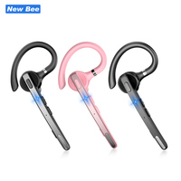 Auriculares Inalámbricos Qualcomm con Micrófono Certificados por la CE para Teléfono de Trabajo, Color Rosa y Negro, Auriculares Bluetooth V5.0 para Teléfonos Celulares