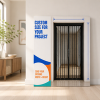 Porte pliante télescopique sur mesure avec cadre en alliage d'aluminium et maille diamantée en acier inoxydable pour projets hôteliers