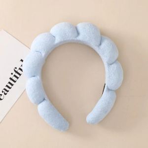 Twisted Cloud Puffy <b>Headband</b> Women Sequin Sponge Velvet Hair Band High Cranial Top Makeup Face Wash <b>Cute</b> Hair Hoop Accessories - Product Image 3