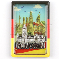 Aimant de réfrigérateur en MDF de qualité supérieure, souvenir de Munich, Allemagne, avec cadre en bois