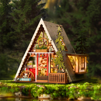 Kit artisanal Robotime Rolife en bois DG181 Cabane en A Puzzle en bois 3D Maison miniature DIY
