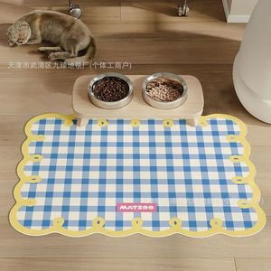 Matzoo Pet Feeding <b>Mat</b> Checkered Rectangle Stain Resistant For <b>Cats</b> Dogs - Product Image 4