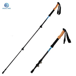 Bastones de Senderismo de Fibra de Carbono Ajustables de 105-135 cm, Bastón de Trekking Ligero para Correr y Caminar al Aire Libre, 3 Secciones de Goma - Product Image 4