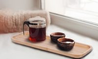 Lot de 3 longs plateaux de rangement rectangulaires en bambou pour le petit-déjeuner et le comptoir de la vanité Organisateur de nourriture Plateaux de service