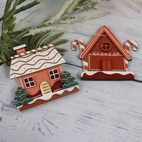 Nouvelles décorations de Noël en bois 2026 : Ornements artisanaux en forme de maison du Père Noël pour la décoration intérieure, impression UV sur bois