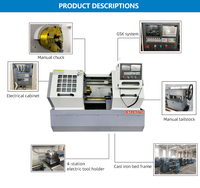 Tour CNC horizontal de précision CK6136 à lit plat, commande GSK, précision de positionnement de 0,01 mm, 8 stations