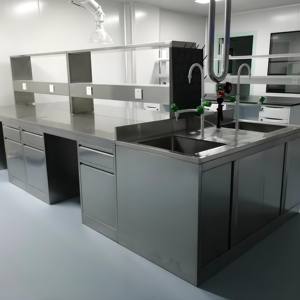 Schone ruimte hoogwaardige 304 roestvrijstalen laboratoriumtafel, aanpasbare experimentele werkbank voor laboratoria - Product Image 5