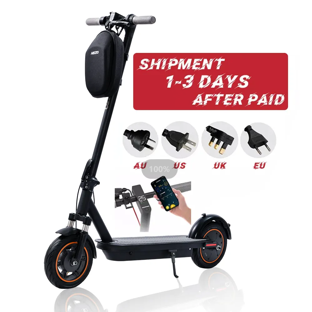 HEZZO Drop Shipping İngiltere ab depo 36v 15Ah 500W güçlü scooter 10 inç ninebot g30 max uzun menzilli moped elektrikli Scooter