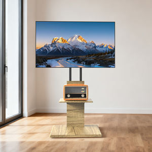 Support <span class=keywords><strong>TV</strong></span> pivotant en acier pour sol extérieur avec base en MDF <span class=keywords><strong>et</strong></span> étagère pour DVD pour téléviseurs LCD/LED de 32 à 70 pouces - Product Image 5